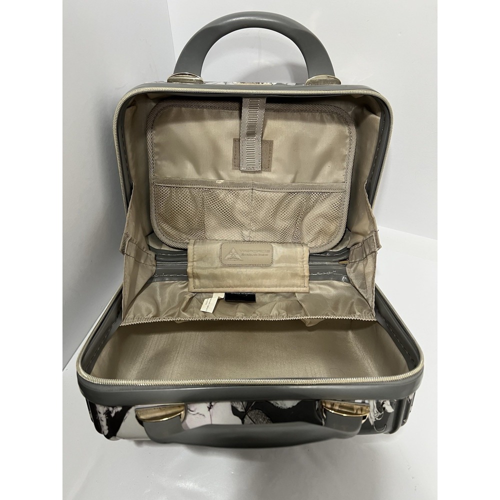 TRIFORCE Elite Silver Floral Hard Beauty Travel Case *No strap* - Picture 4 of 6